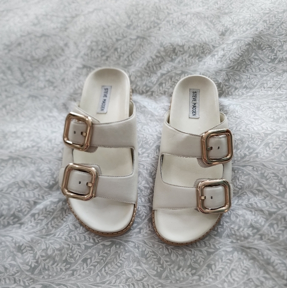 NEW! Steve Madden Women's Cape White Leather Sandals, Size 11 - Picture 6 of 9